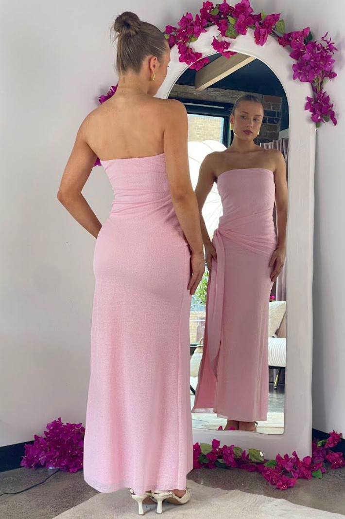 GENESIS STRAPLESS MAXI DRESS - Pink Dolly Girl Fashion GENESIS STRAPLESS MAXI DRESS - Pink Dolly Girl Fashion