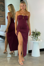 FENNA STRAPLESS MAXI DRESS - Plum