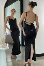 ELANO BACKLESS MAXI DRESS - Black