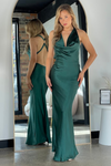 TALIO BACKLESS MAXI DRESS - Emerald Green Satin