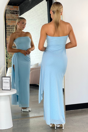 GENESIS STRAPLESS MAXI DRESS - Blue