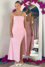 GENESIS STRAPLESS MAXI DRESS - Pink