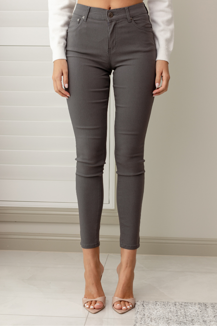 ARLENE SKINNY DENIM JEANS - Charcoal