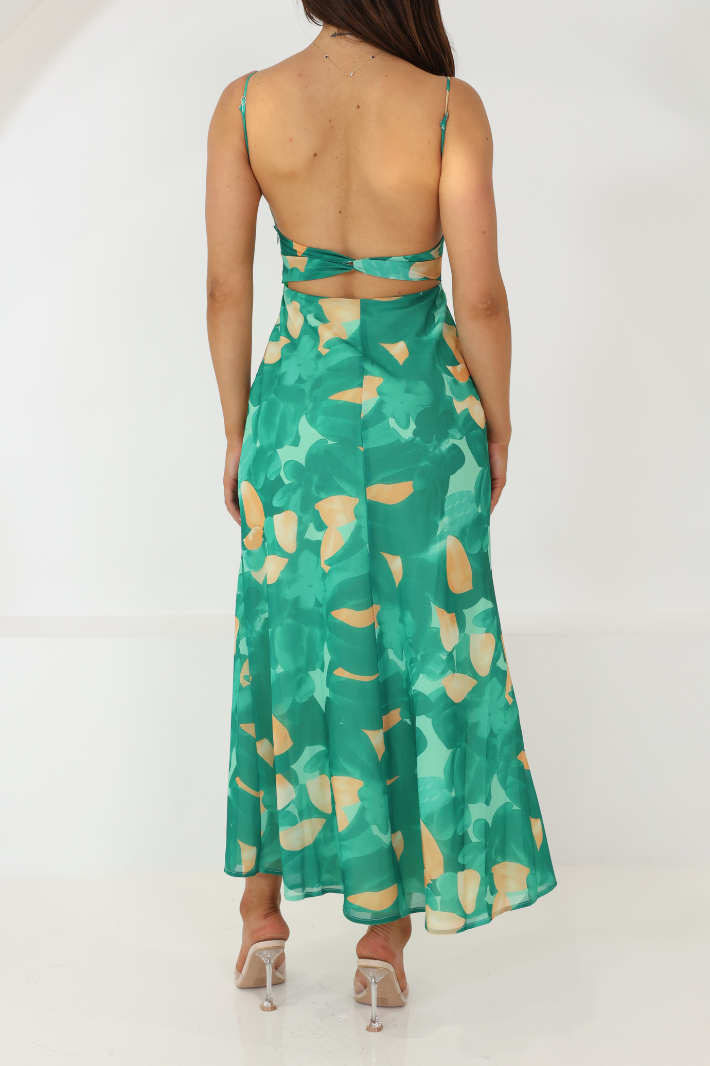 MARIENE MAXI DRESS - Green Floral