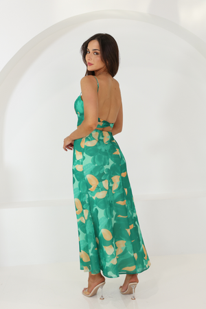 MARIENE MAXI DRESS - Green Floral