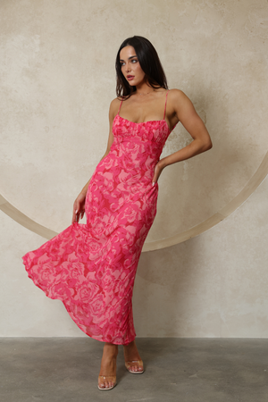 MARIENE MAXI DRESS - Pink Floral
