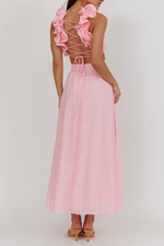 ANYA BACK CUT-OUT MAXI DRESS - Pink