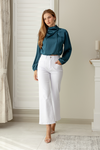 PAGET WIDE LEG DENIM JEANS - White