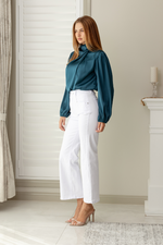 PAGET WIDE LEG DENIM JEANS - White