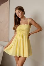 MIRACE FLOWY MINI DRESS - Yellow