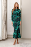 LA FEI MESH MAXI SKIRT - Green Print