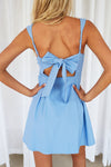 CHERYLYN TIED BACK MINI DRESS - Blue