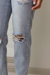 MITZ RIPPED DENIM JEANS - Washed Denim