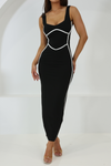DALI MAXI DRESS - Black White Lines