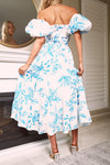 KARANI FRONT CUT-OUT MAXI DRESS - White Blue Floral