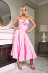 CANON FRONT CUT-OUT MIDI DRESS - Pink