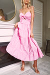 CANON FRONT CUT-OUT MIDI DRESS - Pink