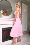CANON FRONT CUT-OUT MIDI DRESS - Pink