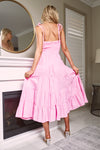 CANON FRONT CUT-OUT MIDI DRESS - Pink