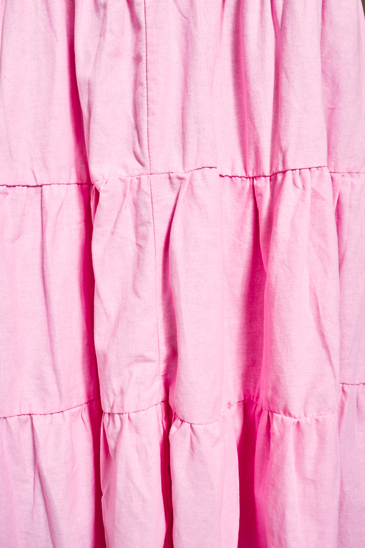 CANON FRONT CUT-OUT MIDI DRESS - Pink