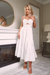 CANON FRONT CUT-OUT MIDI DRESS - White