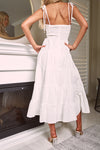 CANON FRONT CUT-OUT MIDI DRESS - White