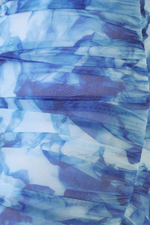 SWANDI OFF SHOUDLER MESH MIDI DRESS - Blue Print