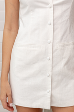 KEELAN SLEEVELESS MINI DRESS - White Linen