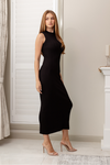 FELICIA SLEEVELESS KNIT MAXI DRESS - Black