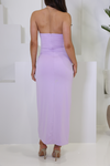 MIKA STRAPLESS FRONT CUT-OUT MAXI DRESS - Lilac