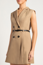 AGANE SLEEVELESS MINI DRESS - Nude