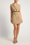 AGANE SLEEVELESS MINI DRESS - Nude