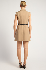 AGANE SLEEVELESS MINI DRESS - Nude