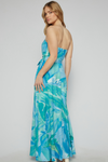 FEINA STRAPLESS MAXI DRESS - Blue Green Print