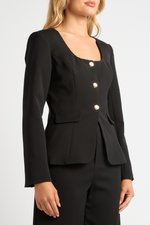 STEPHA LONG SLEEVE BLAZER TOP - Black