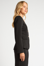STEPHA LONG SLEEVE BLAZER TOP - Black