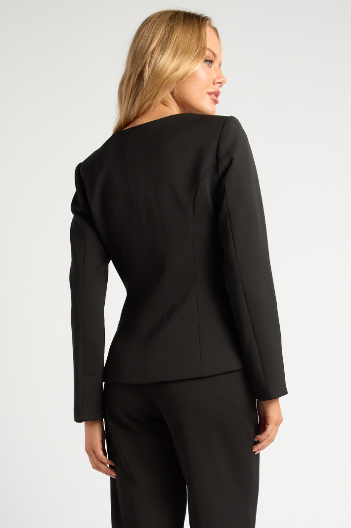 STEPHA LONG SLEEVE BLAZER TOP - Black