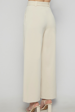 ALYCE HIGH WAISTED WIDE LEG PANTS - Beige