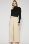 LETICIA HIGH WAISTED WIDE PANTS - Beige