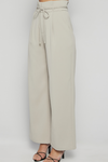 FIENNA HIGH WAISTED PANTS - Stone