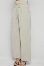 FIENNA HIGH WAISTED PANTS - Stone