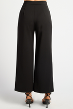 STEPHA HIGH WAISTED WIDE LEG PANTS - Black