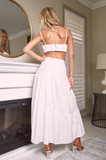 AMILIA CROP TOP & MAXI SKIRT SET - White