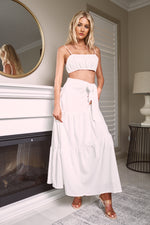 AMILIA CROP TOP & MAXI SKIRT SET - White