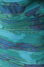 FAYE RUCHED MESH MAXI DRESS - Green Print