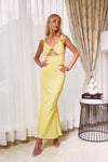 ARISA FRONT CUT-OUT MAXI DRESS - Yellow