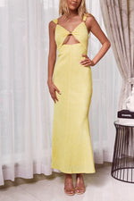ARISA FRONT CUT-OUT MAXI DRESS - Yellow