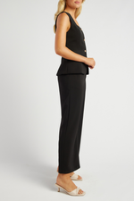 TEEVA TOP & WIDE PANTS SET - Black