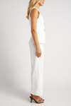 TEEVA TOP & WIDE PANTS SET - White