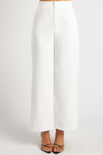 TEEVA TOP & WIDE PANTS SET - White